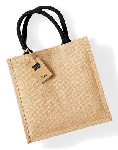 Westford Mill W413 Jute Midi Tote - Natural/Black