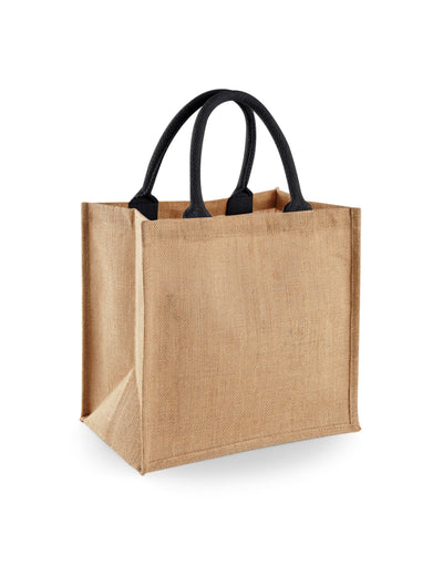Westford Mill W413 Jute Midi Tote - Natural/Black
