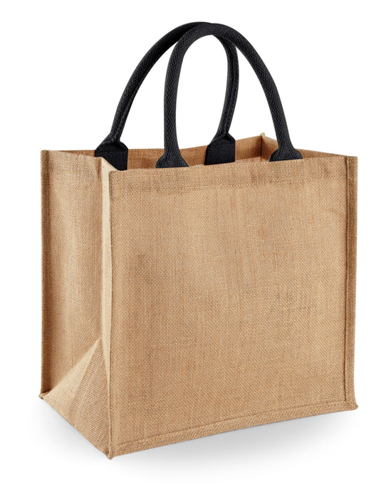 Westford Mill W413 Jute Midi Tote - Natural/Black