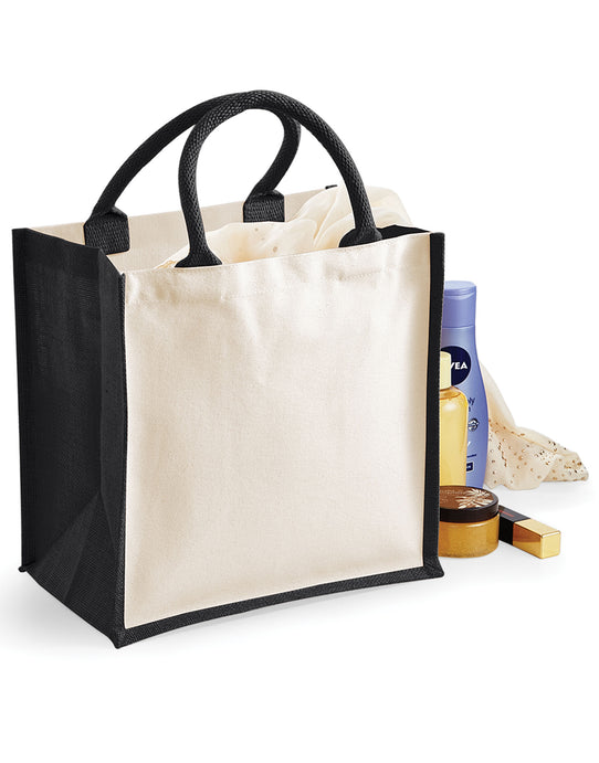 Westford Mill W421 Printers Midi Jute Bag - Black