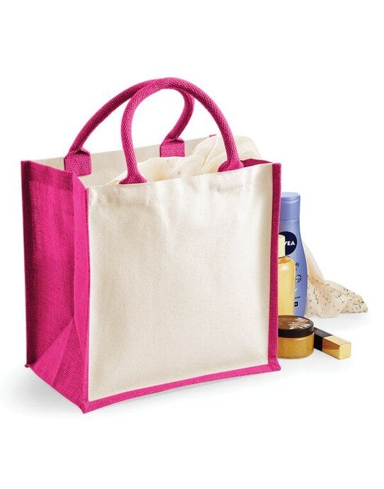 Westford Mill W421 Printers Midi Jute Bag - Fuchsia