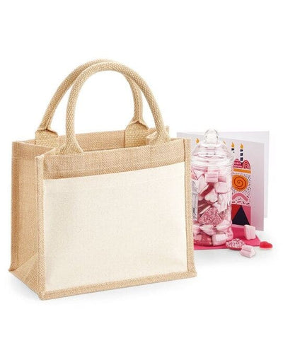 Westford Mill W425 Pocket Jute Gift Bag - Natural