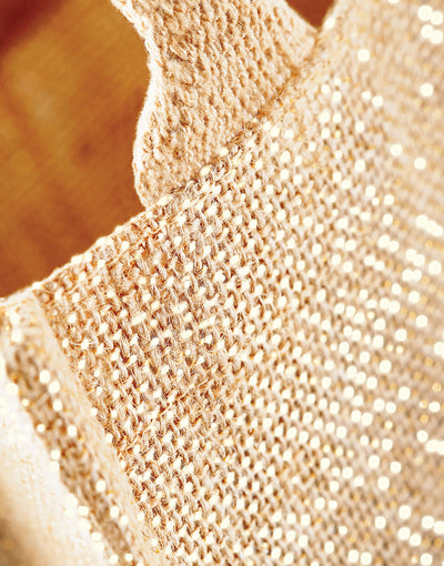 Westford Mill W431 Shimmer Jute Mini Gift Bag - Natural Gold