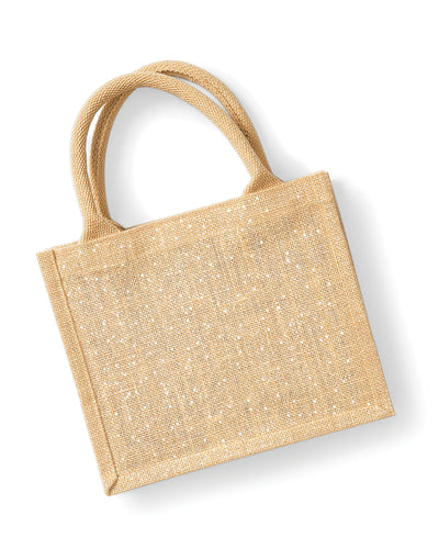 Westford Mill W431 Shimmer Jute Mini Gift Bag - Natural Gold