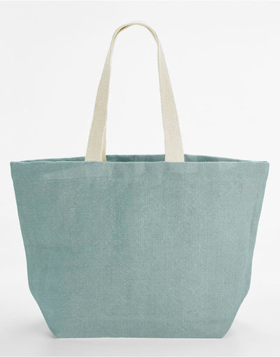 Westford Mill W466 Soft Washed Jute Beach Bag - DUCK EGG BLUE