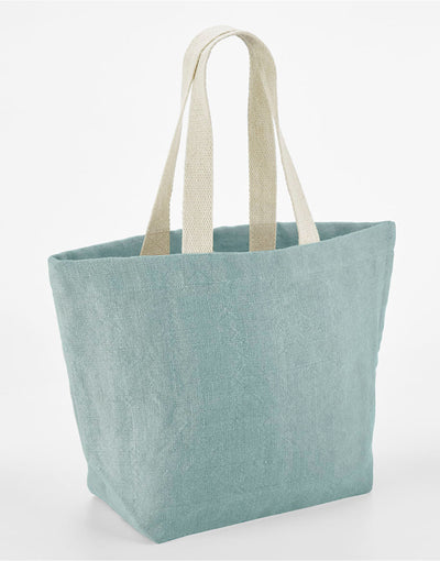 Westford Mill W466 Soft Washed Jute Beach Bag - DUCK EGG BLUE