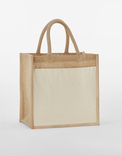 Westford Mill W483 Pocket Starch Jute Tote - Natural