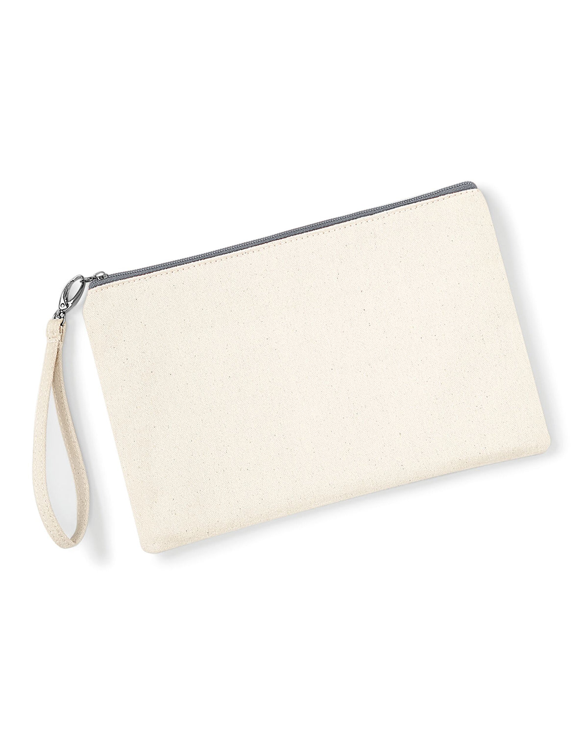 Westford Mill W520 Canvas Wristlet Pouch - Natural/ Light Grey