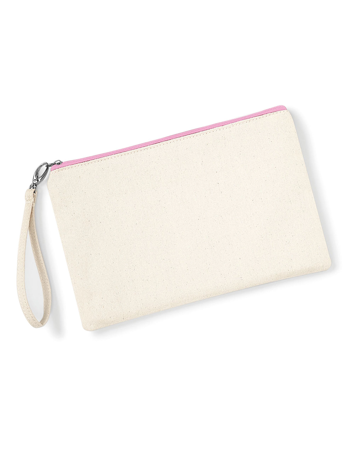 Westford Mill W520 Canvas Wristlet Pouch - Natural/ Pink
