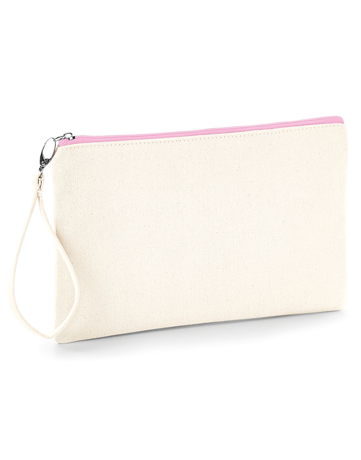 Westford Mill W520 Canvas Wristlet Pouch - Natural/ Pink