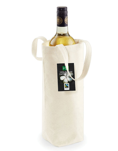 Westford Mill W620 FairtradeCotton Bottle Bag - Natural