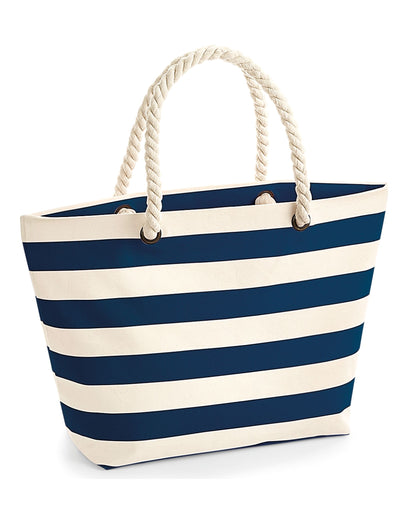 Westford Mill W680 Nautical Beach Bag - Natural/Navy