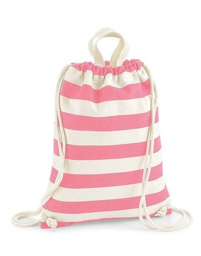 Westford Mill W686 Nautical Gymsac - Natural/ Pink