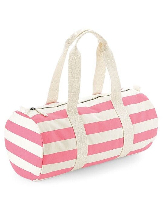 Westford Mill W688 Nautical Barrel Bag - Natural/ Pink