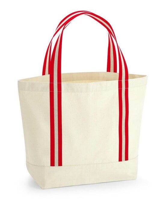 Westford Mill W690 Organic Boat Bag - Natural/classic Red