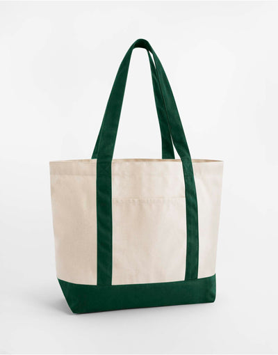 Westford Mill W804 EarthAware® VarsityShopper - Natural/Bottle Green