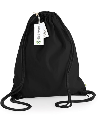Westford Mill W810 EarthAware® Organic Gymsac - Black/Black