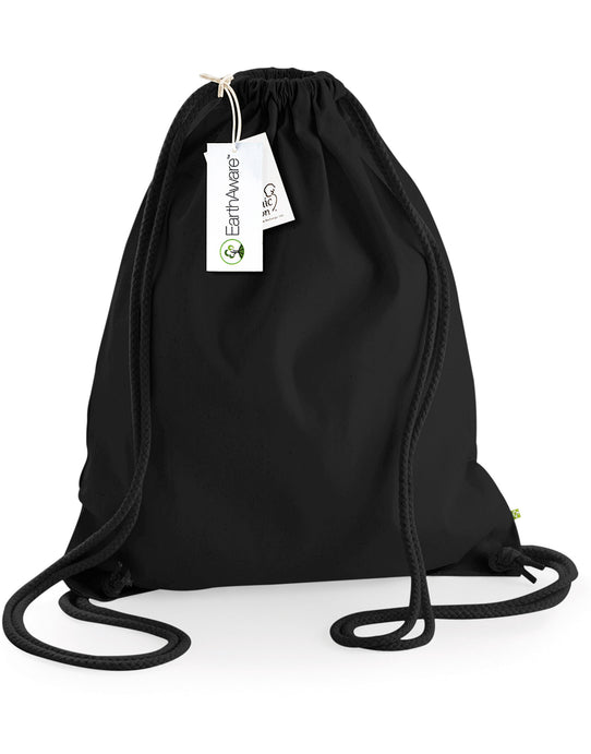 Westford Mill W810 EarthAware® Organic Gymsac - Black/Black