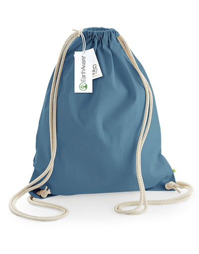 Westford Mill W810 EarthAware® Organic Gymsac - Airforce Blue