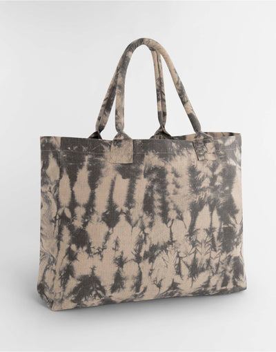 Westford Mill W930 Tie Dye Canvas Tote Bag - Sand Black Tie Dye