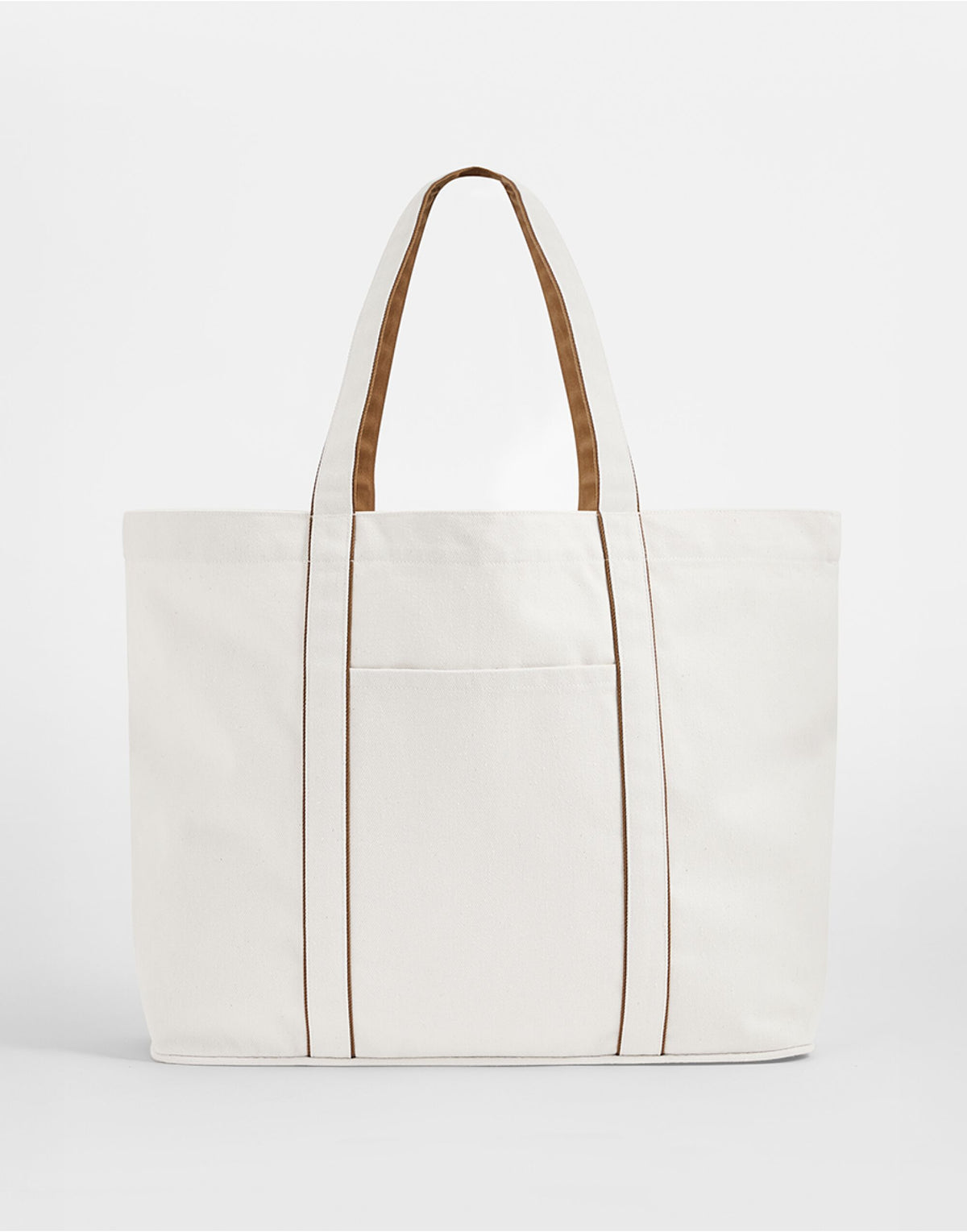 Westford Mill W952 Courtside Large Tote - Soft White/Caramel