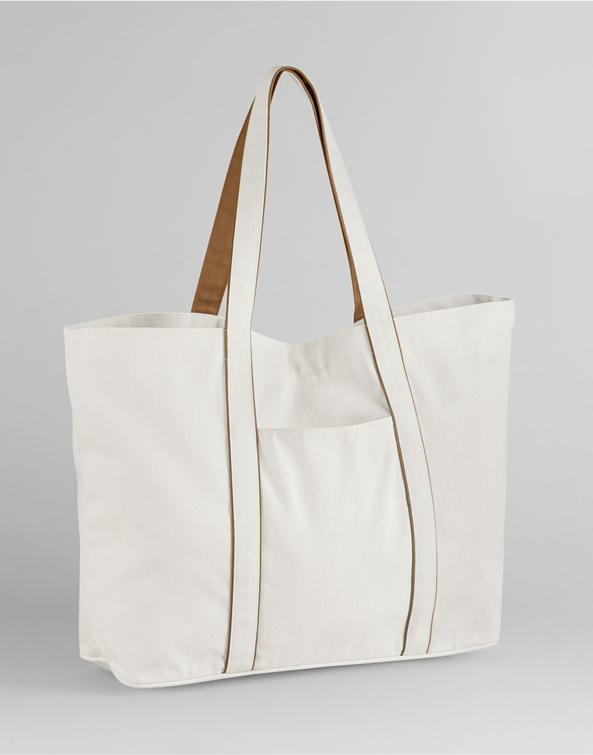 Westford Mill W952 Courtside Large Tote - Soft White/Caramel