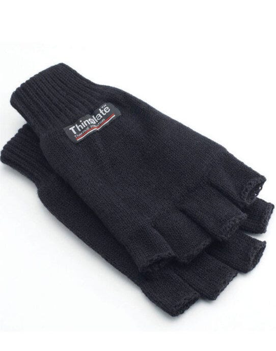 Yoko WN783 3m Thinsulate Half Finger Gloves - Black