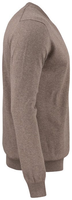 Cutter & Buck CB355418 C&amp;B Oakville V-Neck Sweater - Nougat Melange