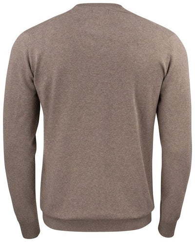 Cutter & Buck CB355418 C&amp;B Oakville V-Neck Sweater - Nougat Melange