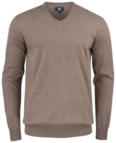 Cutter & Buck CB355418 C&amp;B Oakville V-Neck Sweater - Nougat Melange