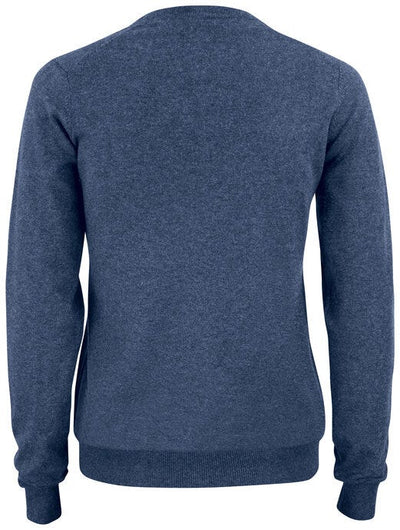 Cutter & Buck CB355419 C&amp;B Ladies Oakville V-Neck Sweater - Navy Melange