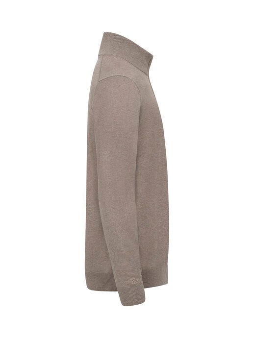 Cutter & Buck CB355428 C&amp;B Oakville Half Zip Sweater - Nougat Melange