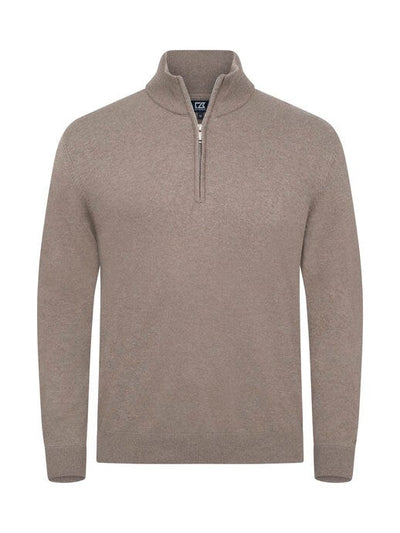 Cutter & Buck CB355428 C&amp;B Oakville Half Zip Sweater - Nougat Melange