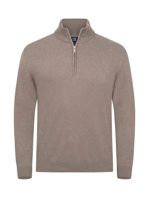 Cutter & Buck CB355428 C&amp;B Oakville Half Zip Sweater - Nougat Melange