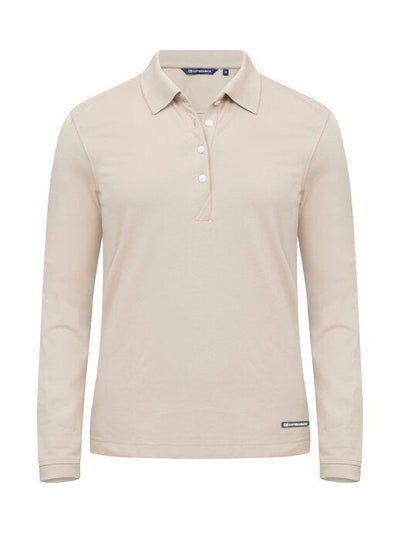 Cutter & Buck CB354439 C&amp;B Ladies Advantage Long Sleeve Polo - Beige