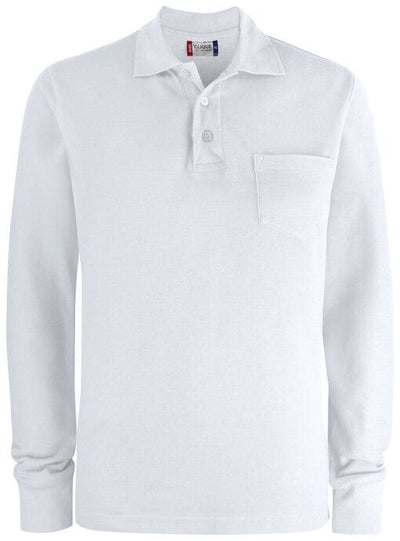 Clique CQ028235 Basic Pocket Polo L/S - White