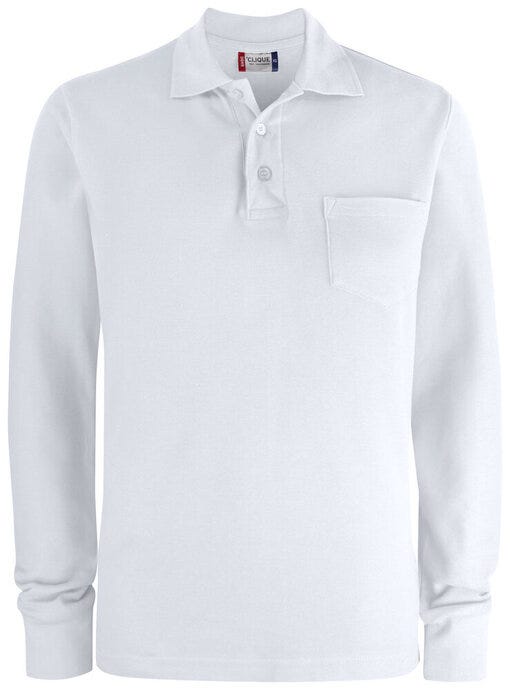 Clique CQ028235 Basic Pocket Polo L/S - White
