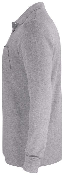 Clique CQ028235 Basic Pocket Polo L/S - Grey Melange