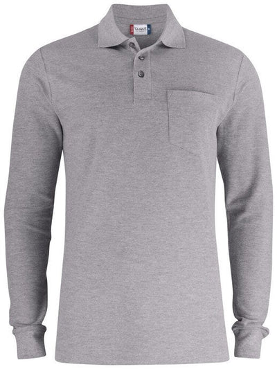 Clique CQ028235 Basic Pocket Polo L/S - Grey Melange