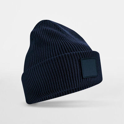 Beechfield B336R Deep Cuff Tonal Patch Beanie - French Navy