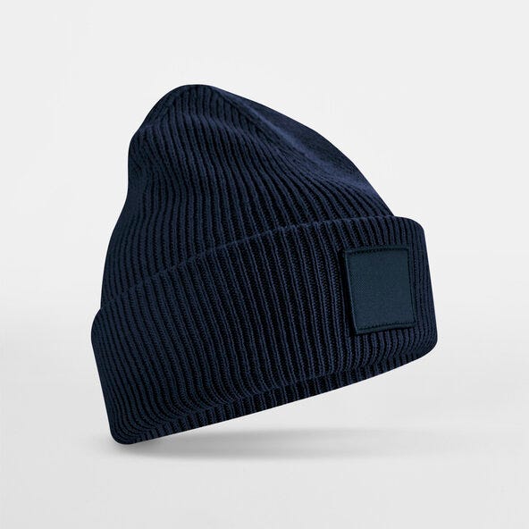 Beechfield B336R Deep Cuff Tonal Patch Beanie - French Navy