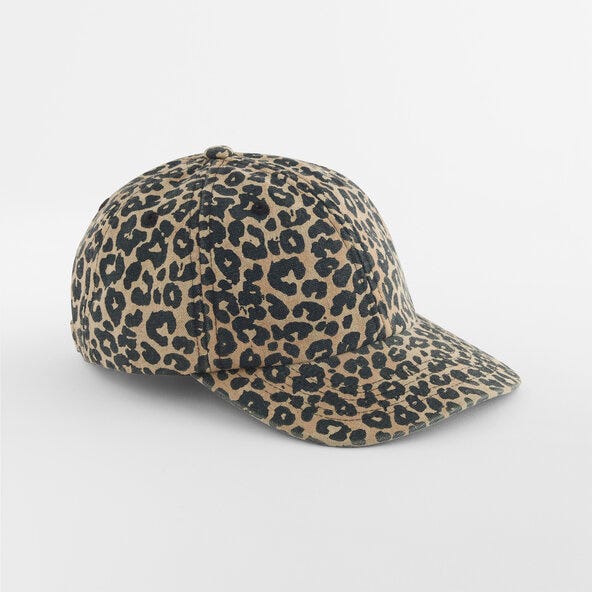 Beechfield B110 Leopard Print 6 Panel Cap - Vintage Leopard Print