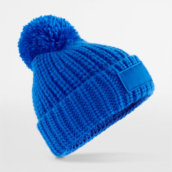 Beechfield B329 Toasty Patch Beanie - Luminous Blue