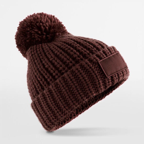 Beechfield B329 Toasty Patch Beanie - Walnut