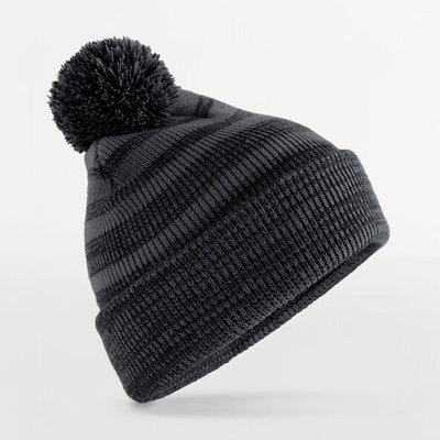 Beechfield B476 Team Stripe Beanie - Graphite Grey/Black