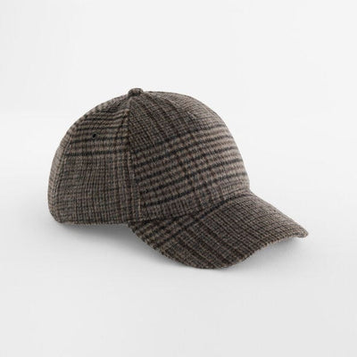 Beechfield B625 Wool Blend Check Cap - BRWPLD