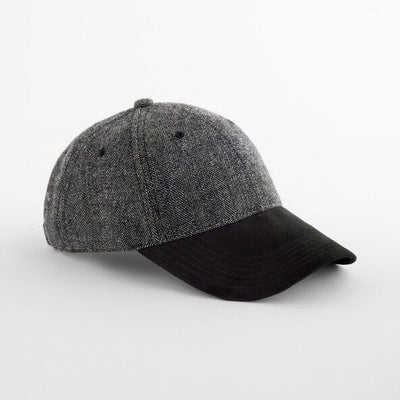 Beechfield B627 Suede Peak Herringbone Cap - BLHB