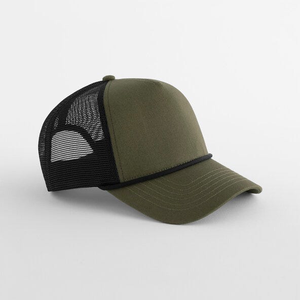 Beechfield B633 5 Panel Rope Trucker - Military Green/ Black