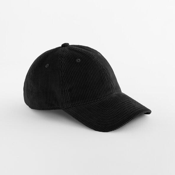 Beechfield B692 Corduroy Dad Cap - Black