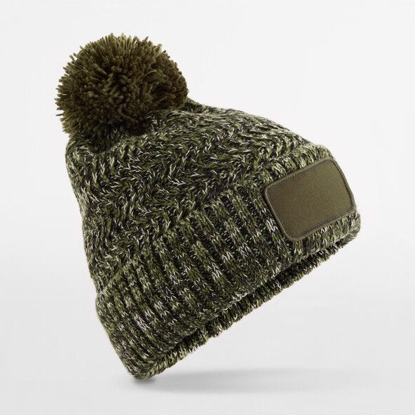 Beechfield B331 Ramble Patch Pom Beanie - MSGRTW
